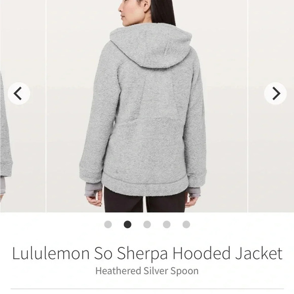 Lululemon So Sherpa Wool Blend Boucle Gray Heather Hooded Zip Jacket size 2 - Picture 4 of 13